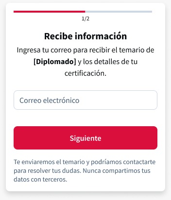 Two-step lead form design